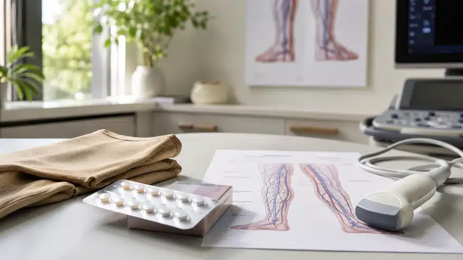 Material clínico para valoración vascular y salud venosa en tratamientos hormonales