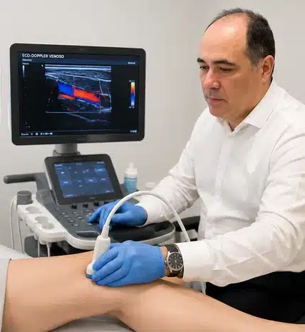 Venous Doppler ultrasound performed in clinic by Dr. Jorge Molina