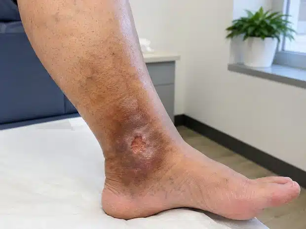 Venous ulcer around the ankle associated with chronic venous insufficiency